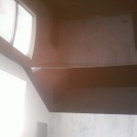 Натяжной потолок глянцевый бесшовный бесщелевой двухуровневый